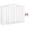 vidaXL Lučne gabionske ko&scaron;are 3 kom 200x50x140/160cm pocinčano željezo