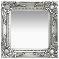 vidaXL Zidno ogledalo u baroknom stilu 40 x 40 cm srebrno