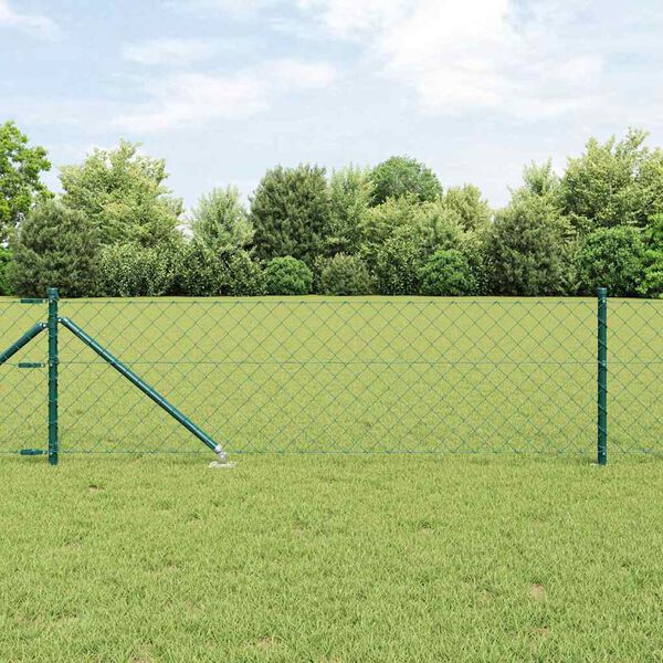 vidaXL Stup za ogradu Zelena 25 x 0,6 m (40 x 40 mm mreža) Čelik i PVC