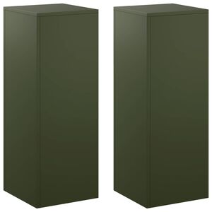vidaXL Stalak za biljke 2 pcs Maslinastozelena 30 x 30 x 80 cm Čelik