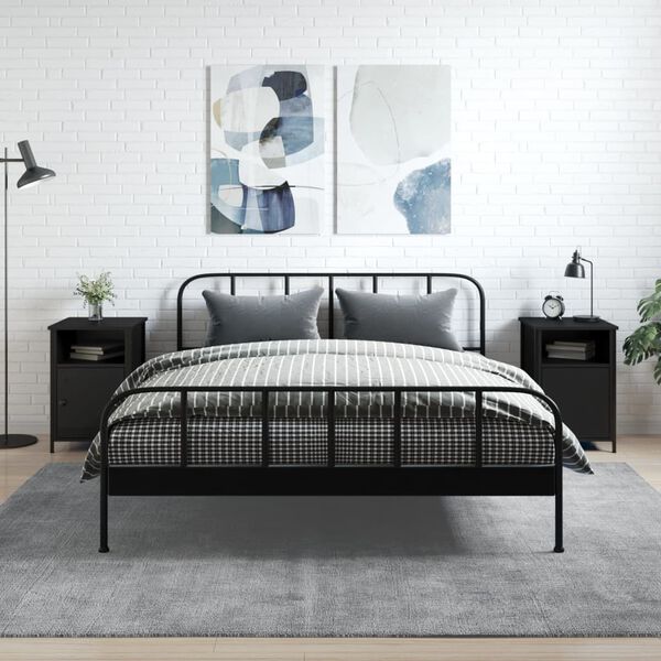 vidaXL Noćni ormarići 2 kom crni 40x42x60 cm konstruirano drvo