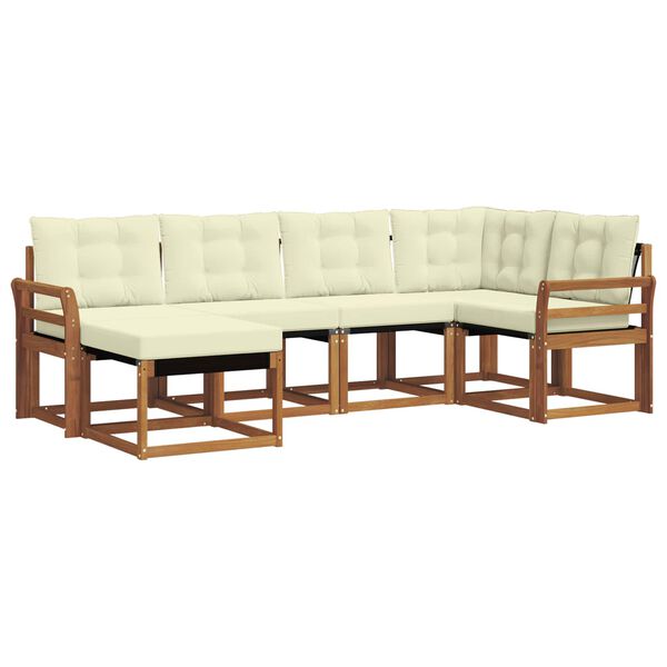 vidaXL Set vanjskih sofa s jastukom 6 pcs Prirodna i krem