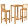 vidaXL Vanjski bar set 3 kom. Neprerađeno Čvrsto teak drvo
