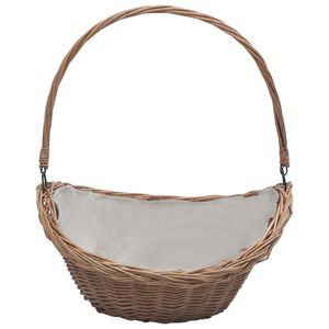 vidaXL Ko&scaron;ara za drva za ogrjev s ručkom 57x46,5x52 cm Smeđa vrba