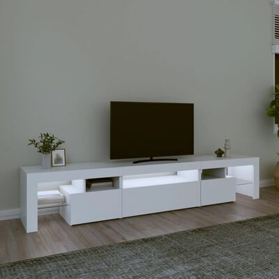 vidaXL TV ormarić s LED svjetlima bijeli 215x36,5x40 cm
