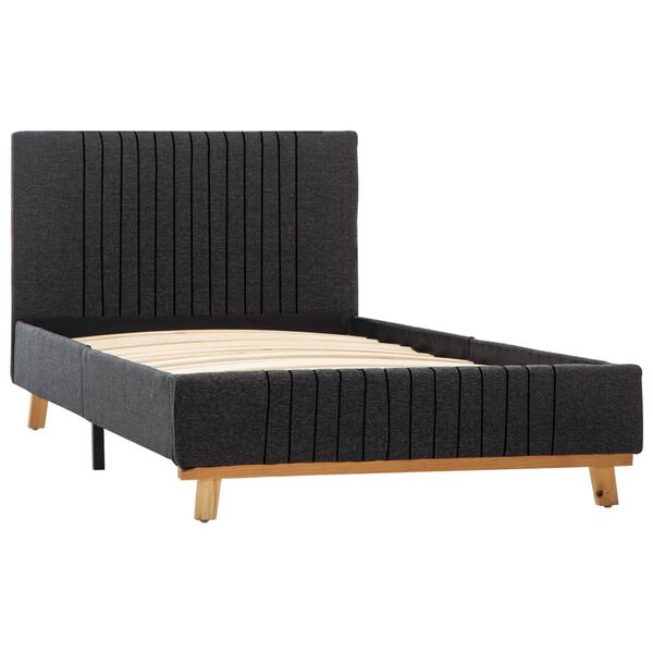 vidaXL Okvir za krevet od tkanine tamnosivi 100 x 200 cm
