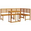 vidaXL Set vrtne klupe 3 pcs Smeđa Čvrsto drvo akacije