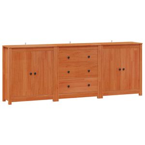 vidaXL Kreveta 3 kom. Vosak Smeđa 210 x 35 x 80 cm Masivna borovina