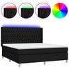 vidaXL Krevet box spring s madracem LED crni 160x200 cm od tkanine