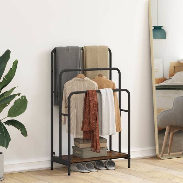 vidaXL Stalak za odjeću s policom Dimljeni hrast 60 x 30 x 100,5 cm