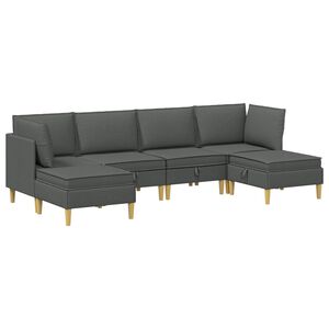 vidaXL Set namje&scaron;taja za dnevni boravak 6 pcs Tamnosiva Tkanina