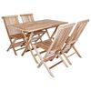 vidaXL Set vrtnih namje&scaron;taja 5 kom. Prirodna Čvrsto teak drvo