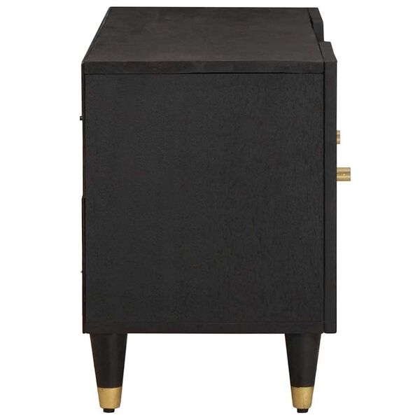 vidaXL TV ormar s policom Crna 105 x 33 x 46 cm Čvrsto drvo manga