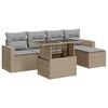 vidaXL 6-dijelni set vrtnih sofa s jastucima bež od poliratana