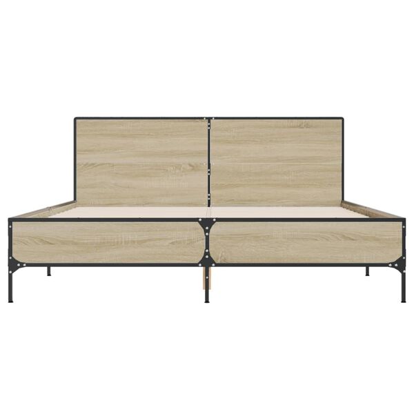 vidaXL Okvir za krevet boja hrasta 160x200 cm konstruiran drvo i metal