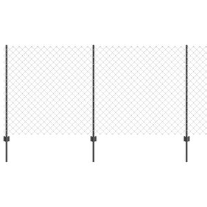 vidaXL Ograda s postovima Siva