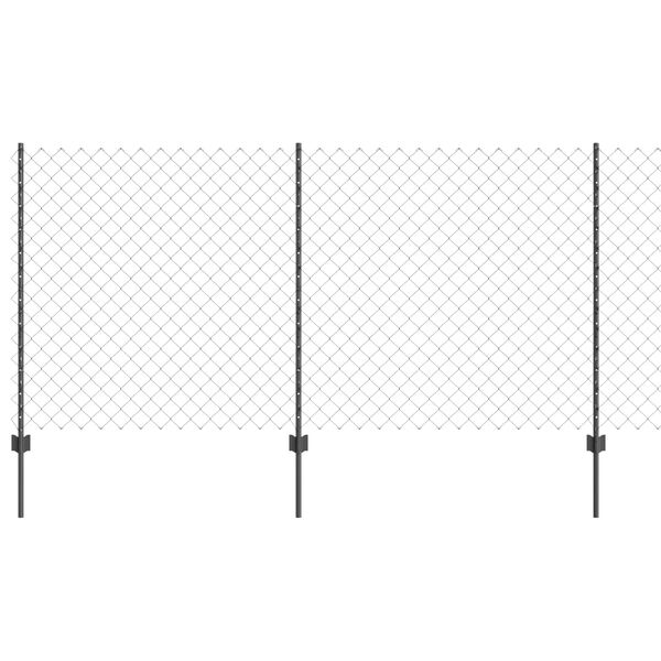 vidaXL Ograda s postovima Siva 1,2 x 25 m Čelik i PVC