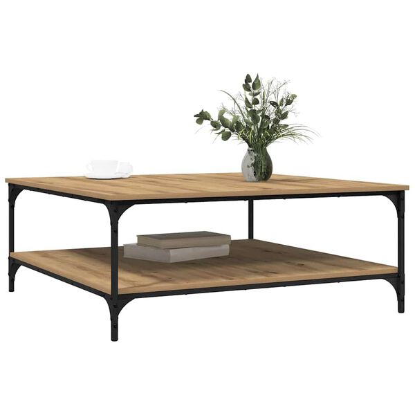 vidaXL Kava Stol hrast artisan 100 x 100 x 40 cm Konstruirano drvo