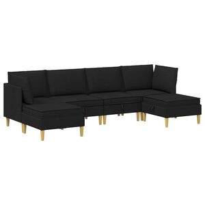 vidaXL Modularni set sofe sa skladi&scaron;tem 6 pcs Crna Tkanina