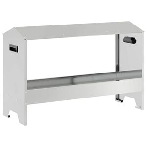 vidaXL Hranilica za koko&scaron;ke Srebrno 81 x 32 x 53,5 cm Cinkani čelik
