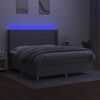 vidaXL Krevet box spring s madracem LED svjetlosivi 180x200 cm tkanina