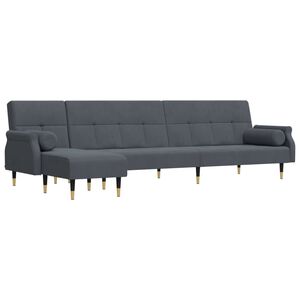 vidaXL Kutna garnitura na razvlačenje tamnosiva 271x140x70 cm bar&scaron;un