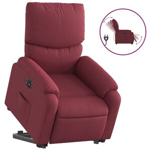 vidaXL Električni naslonjač na podizanje od tkanine boja vina