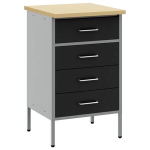 vidaXL Radni stol Crna i Siva 50 x 55 x 85 cm Inženjerska drva i čelik