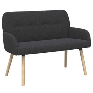 vidaXL Dvosjed s nogama od punog drva Tamnosiva Boucl&eacute;