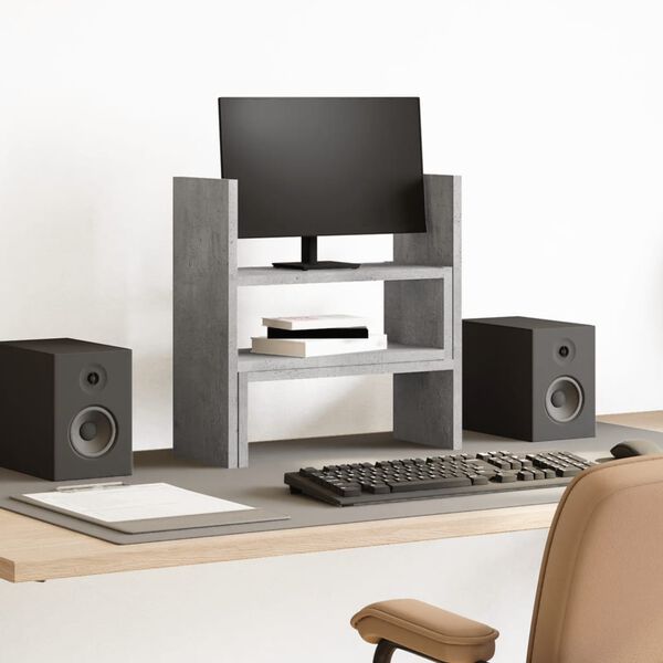 vidaXL Organizator za stol podesivi boja betona 40 x 17 x 41 cm drveni