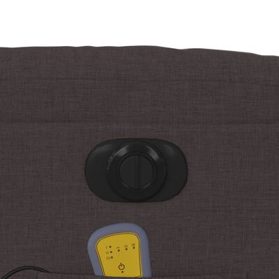 vidaXL Električni masažni naslonjač na podizanje od tkanine tamnosmeđi