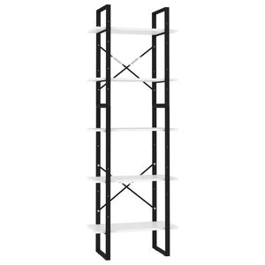 vidaXL Ormarić za knjige s 5 razina bijeli 60 x 30 x 175 cm drveni