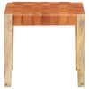 vidaXL Stolac svijetlosmeđi od prave kože i masivnog drva manga