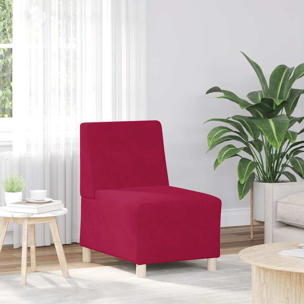 vidaXL Modularna sofa bez naslona za ruke, vino crvena, 55 cm, bar&scaron;un
