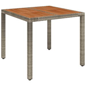 vidaXL Vrtni stol s drvenom pločom sivi 90 x 90 x 75 cm od poliratana