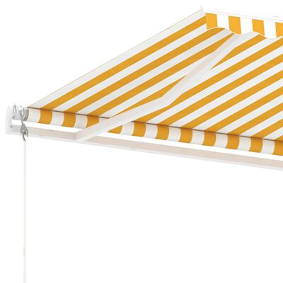 vidaXL Samostojeća automatska tenda 450 x 350 cm žuto-bijela