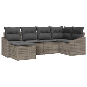 vidaXL Vrtni set za objed s jastukom s pohranom 6 pcs Siva
