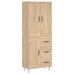 vidaXL Visoka komoda hrasta sonome 69,5x34x180cm od konstruiranog drva
