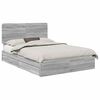 vidaXL Krevet s od storage Siva Sonoma 140 x 200 cm Konstruirano drvo