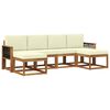 vidaXL Set vanjskih sofa s jastukom 6 pcs Prirodna i krem Poliester