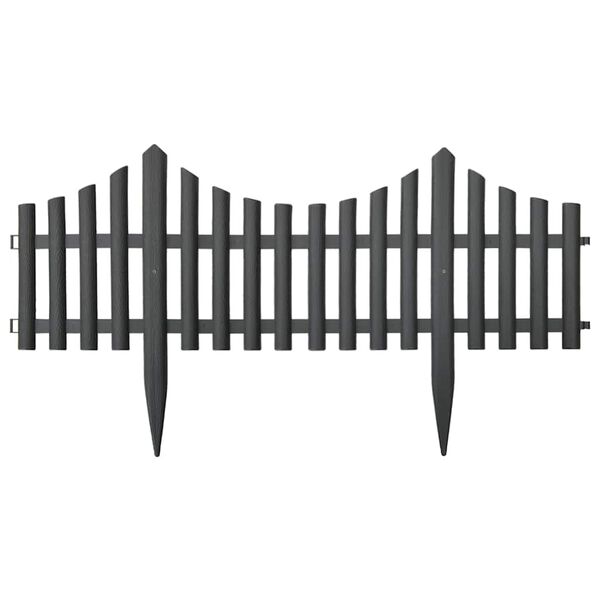 vidaXL Rubnjaci za travnjak 17 kom antracit 10 m PP