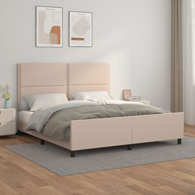 vidaXL Okvir za krevet s uzglavljem cappuccina 160x200 cm umjetna kože