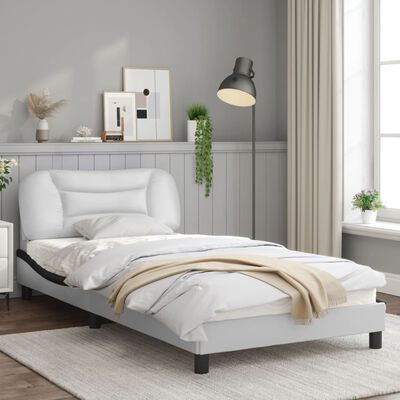 vidaXL Okvir za krevet s uzglavljem bijelo-crni 100x200cm umjetna koža