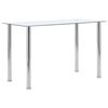 vidaXL Blagovaonski stol prozirni 120 x 60 x 75 cm od kaljenog stakla