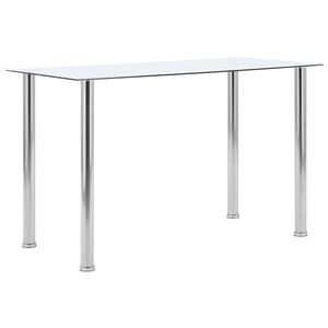 vidaXL Blagovaonski stol prozirni 120 x 60 x 75 cm od kaljenog stakla