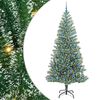 vidaXL Umjetno Božićno Drvo s Snježnim Flokom i LED Svjetlom 240 cm