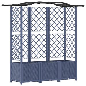 vidaXL Povi&scaron;eni krevet s mrežom i krovom Sivi 163 x 40 x 138 cm PP