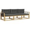 vidaXL Set vanjskih sofa s jastukom 3 pcs Bijela i antracit Poliester