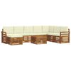 vidaXL Setovi sofa 9 pcs Prirodna i krem Čvrsto drvo akacije