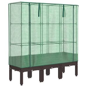 vidaXL Povi&scaron;ena gredica s pokrovom za staklenik 120 x 40 x 140 cm